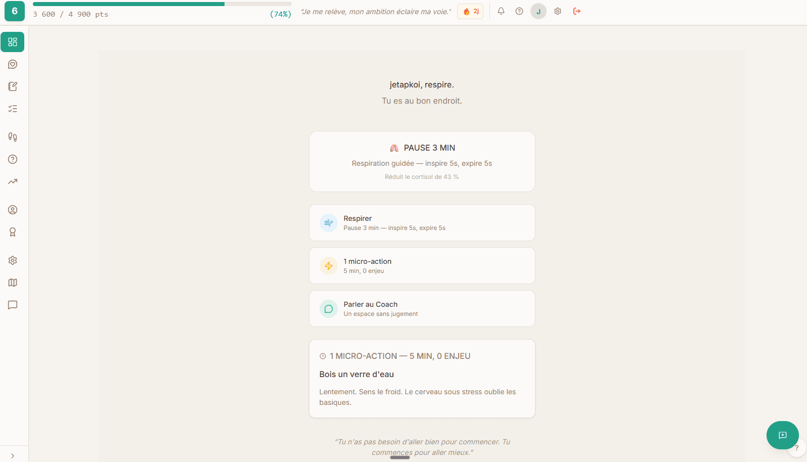 Dashboard NL4M — vue allégée